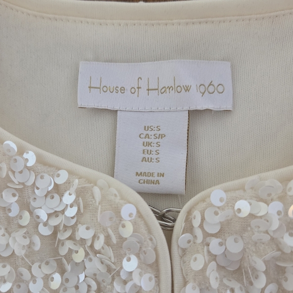 House of Harlow 1960 Cream Sequined Cardigan Size S NWOT - Picture 3 of 13